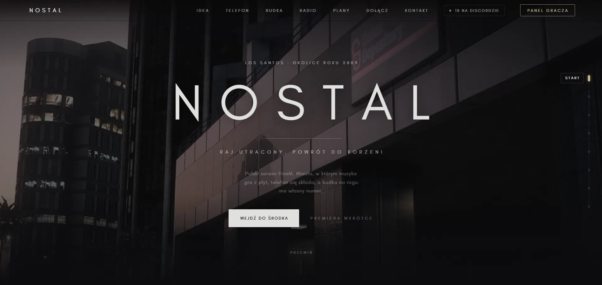 NostaL — platforma FiveM - zrzut ekranu