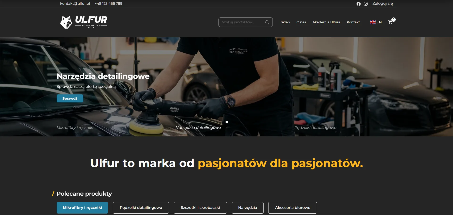 Ulfur — sklep detailingowy - zrzut ekranu